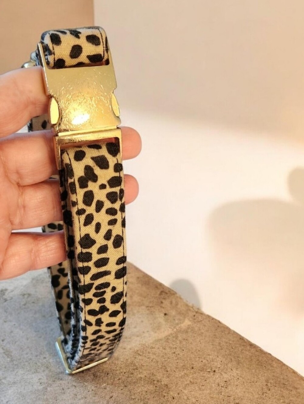Leopard Print Adjustable Collar with Gold Buckle■ Final Price